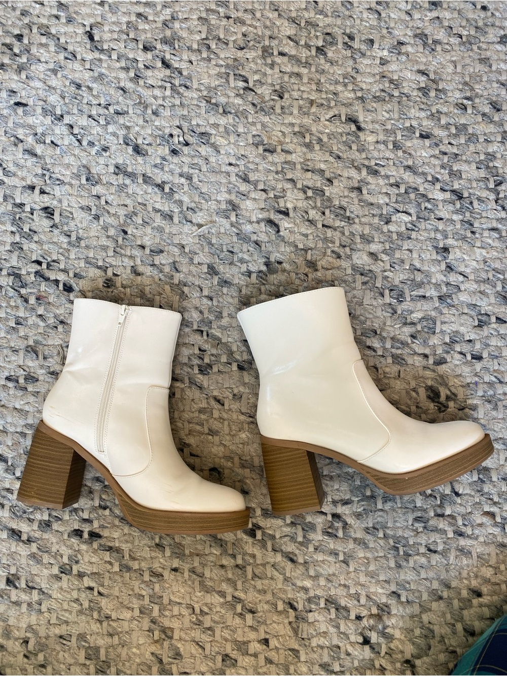 Target White Platform Block Heel Ankle Boots